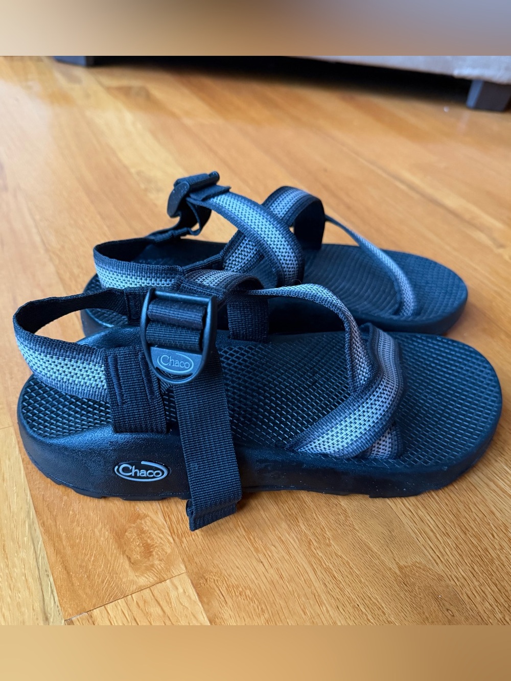 Chaco Men’s Grey and Black Adjustable Strap Sandals
